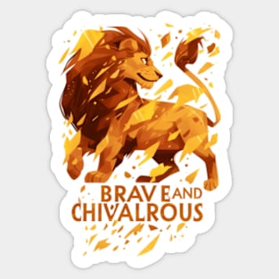 Brave and Chivalrous - Confident Lion - Fantasy Sticker